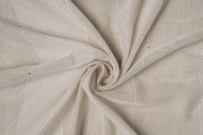 LOULOU Beige Custom Made Curtains - sheer