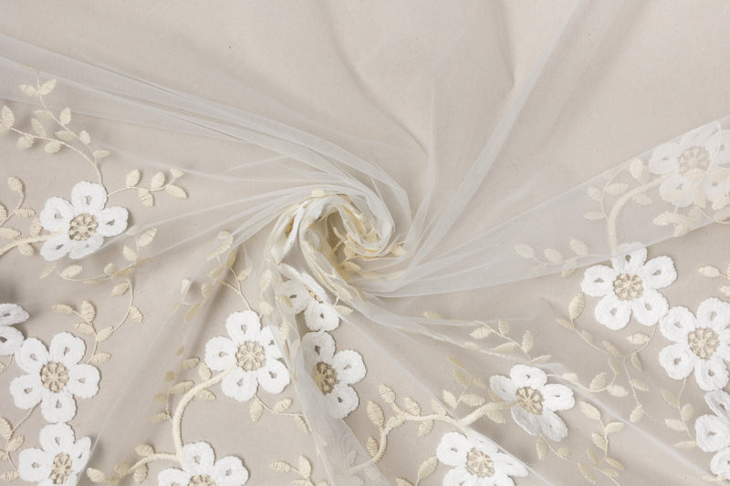 FLORIA Cream Custom Made Curtains - sheer